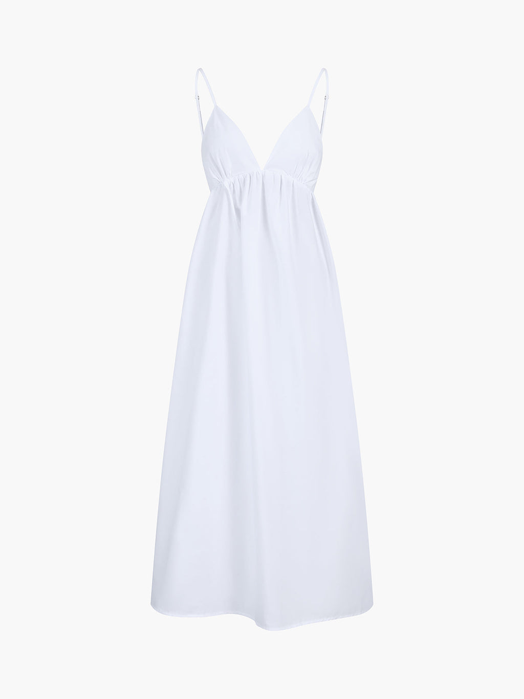 Abito lungo bianco con spalline schiena scoperta