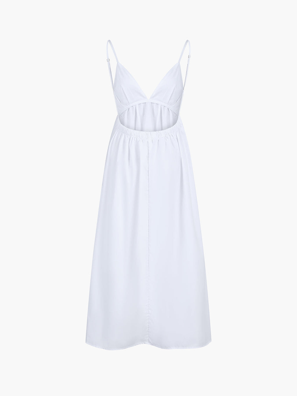Abito lungo bianco con spalline schiena scoperta