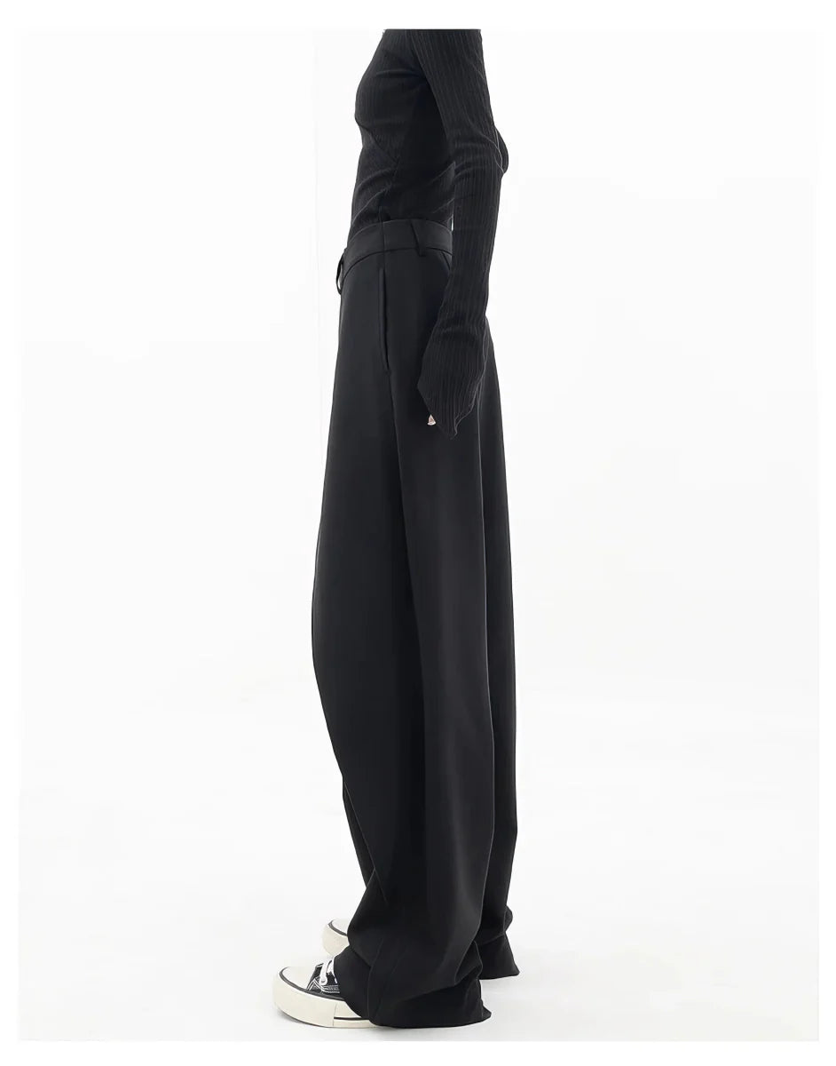 Pantaloni casual neri a vita alta