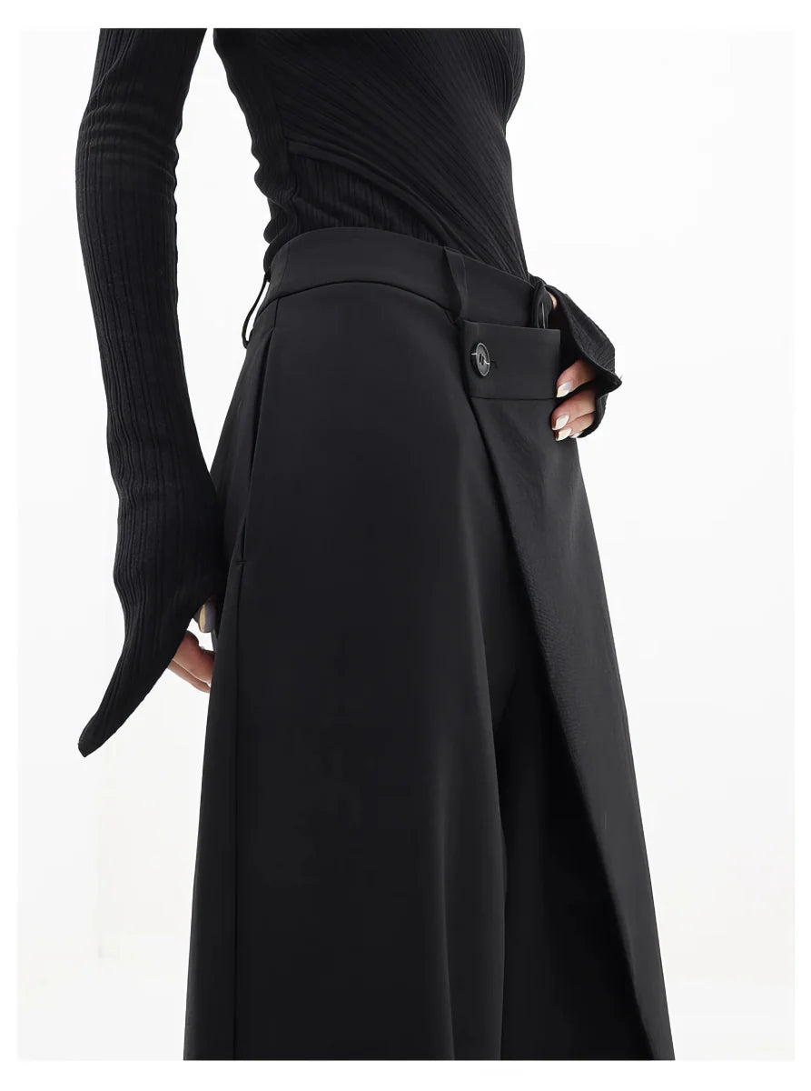 Pantaloni casual neri a vita alta