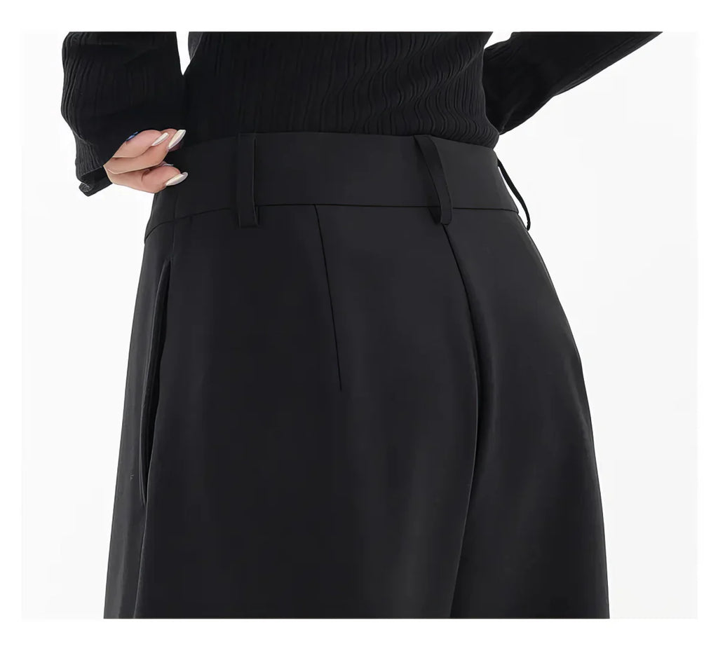 Pantaloni casual neri a vita alta